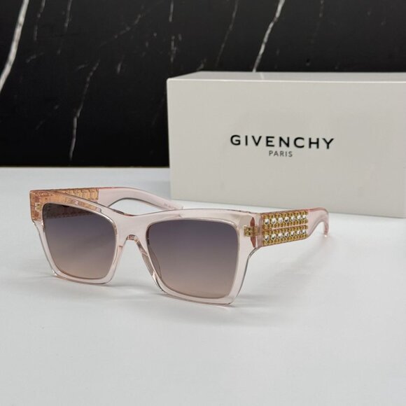 NEW GV40076I 72B GIVENCHY WOMEN SUNGLASSES TRANSPARENT PINK EYEWEAR GIVENCHY